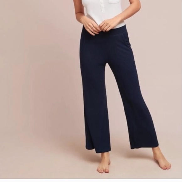 Anthropologie Pants - NWT Anthropologie Saturday Sunday Ribbed Lounge Cropped Wide Leg Pants Size M